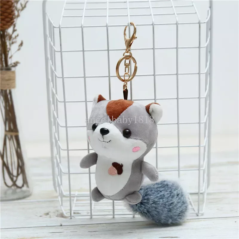 Petit écureuil jouets en peluche pendentif Version coréenne d'écureuil peluche sac ornements en gros 3 couleurs