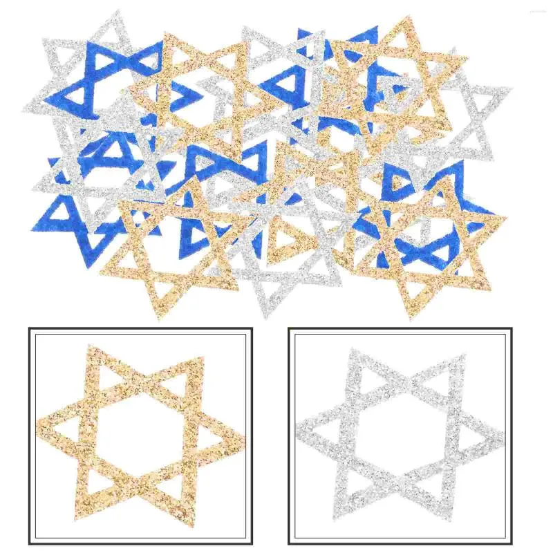 Bougeoirs 50 PCS Décorer Hanoukkah Decoration Star Table Scatter Tissu Party Party Party