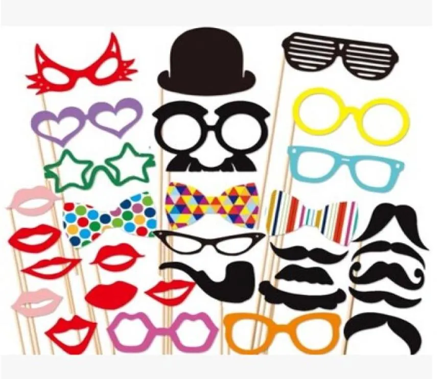 2019 nouveauté 31 pièces différents modèles drôle bâton moustache Po stand accessoires mariage Po accessoires pour fête de mariage Fun7184903