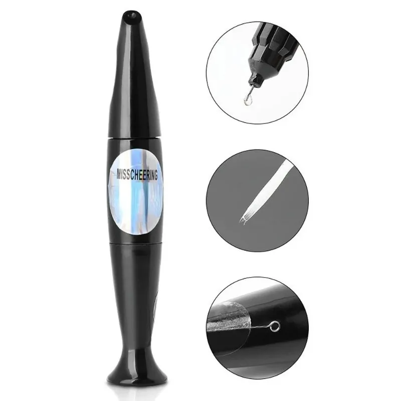 Manicure DIY Nail Art Caulking Glue Pen Dual Use Multifunction Drilling Adhesive No Wash Point Drill Gel for Acrylic