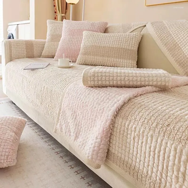 Sandalye Kış Sıcak Peluş Kanepe Yastıkları Kapaklar Oturma Odası Lounge Evrensel Kanepe Havlu Mobilya Koruma