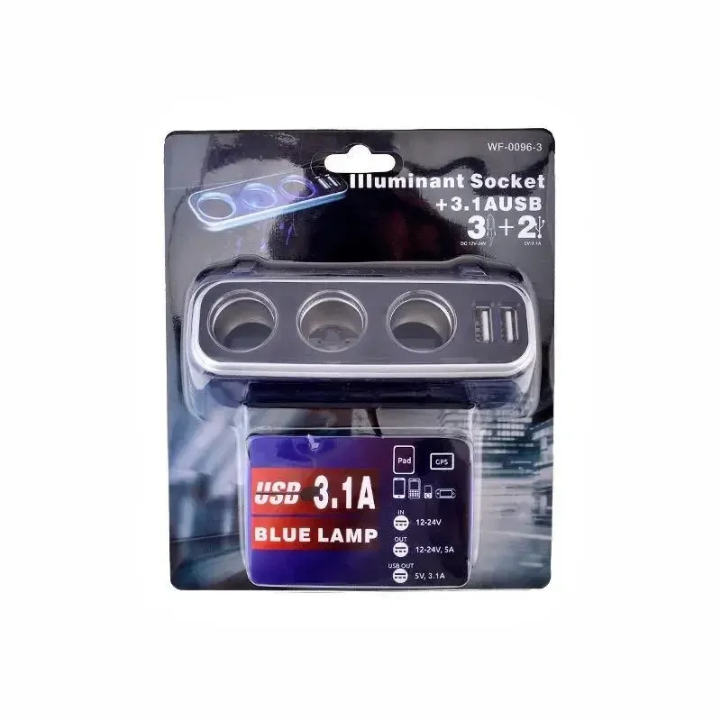 DC 12 V/24 V 120 W 3 Weg Universele Sigarettenaansteker Adapter Lichtbron Sockets 5 V 3.1A Uitgang Dual USB-poorten Splitter Oplader