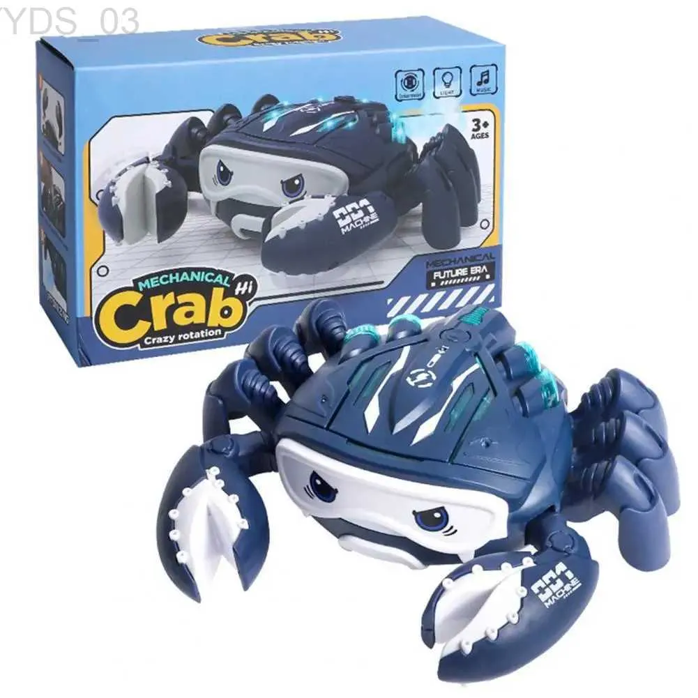 Electric/RC Animals Abs Material Crab Toy Mechanical Electric for Baby Development Light Music Simulation Walking Tummy YQ240402