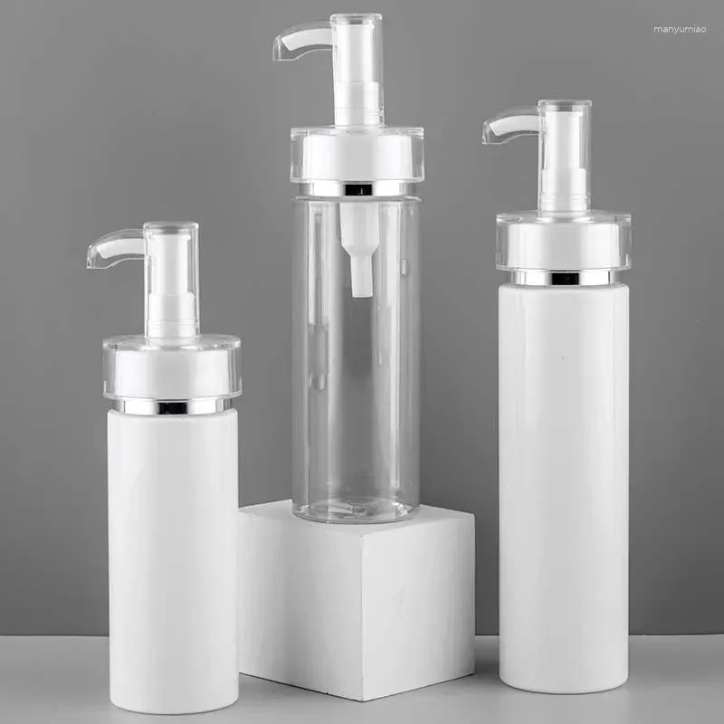 Garrafas de armazenamento 100/120/150ml vazio plástico spray loção garrafa acrílica cabeça da bomba recarregável para diy chuveiro gel cosméticos conter