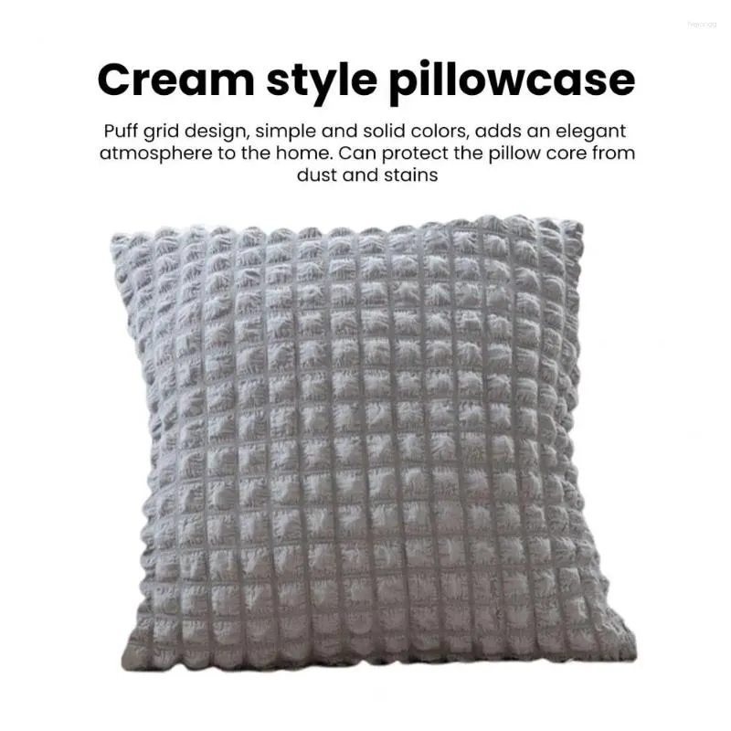 Pillow Soft Comfortable Case Elegant Solid Color For Modern Home Decoration Square Cover With Sofa