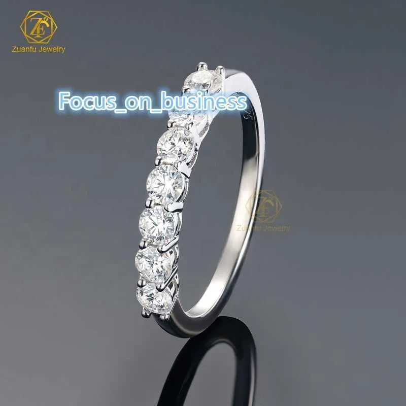 Prix de gros 925 bague d'éternité en argent sterling glacé 3.0mm 0.1ct D VVS moissanite hip hop femmes hommes bague en or pour