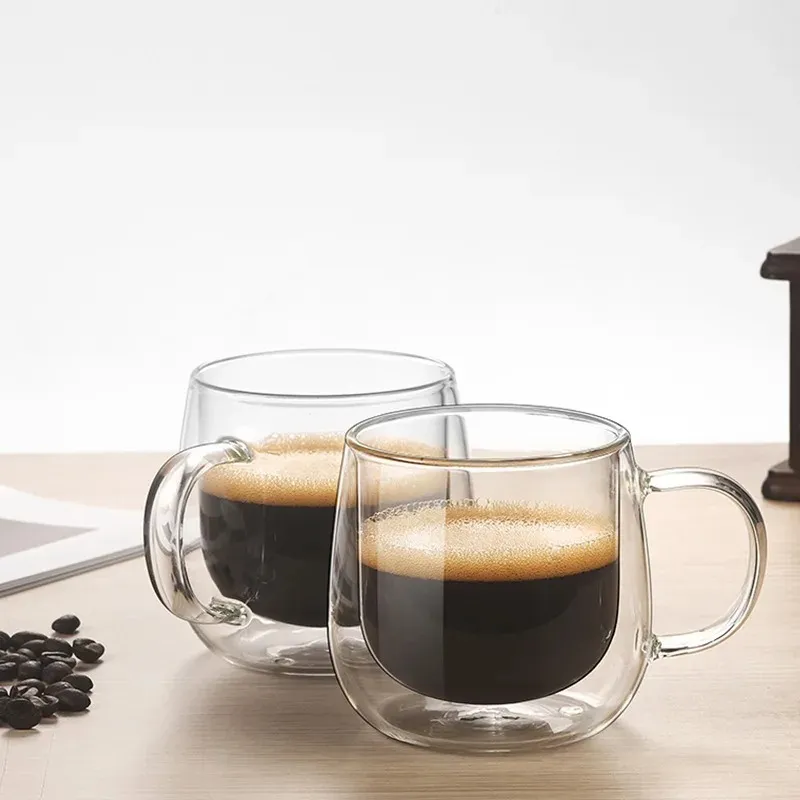 Resistente al calore a doppia parete bicchiere di birra tazza di caffè tazza di birra fatta per birra fatta a mano tazza tè tazze whisky whisky