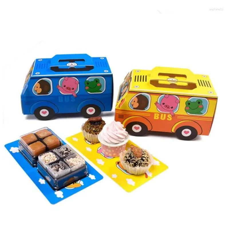 Emballage cadeau 10pcs mignon paquet de forme de voiture gâteau boîte de bonbons faveurs et cadeaux de fête d'anniversaire fourniture