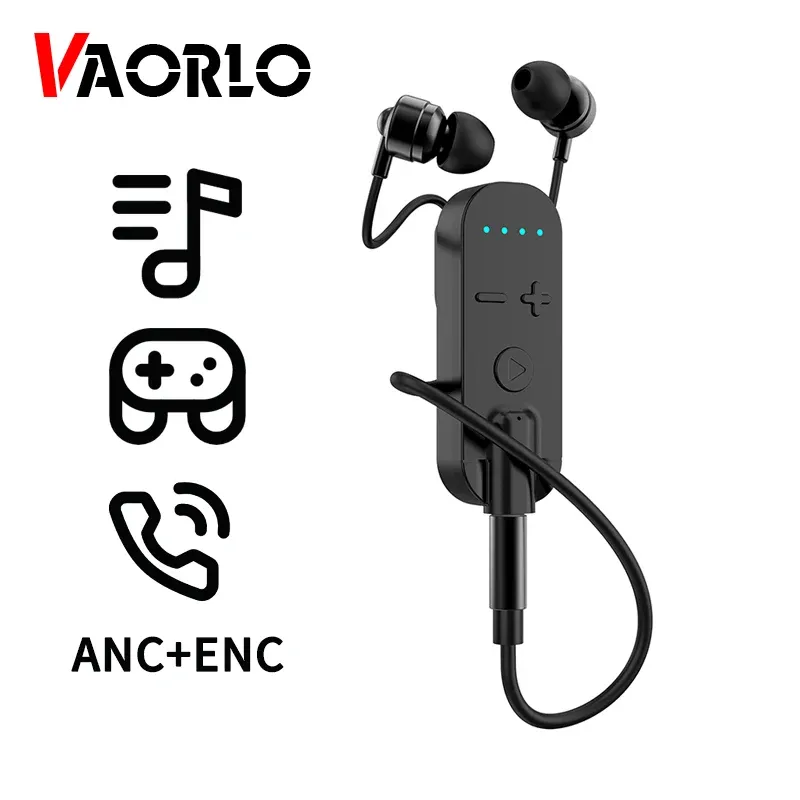 Écouteurs Bluetooth 5.1 Récepteur avec écouteurs Low Lentency Game Headset ANC + ENC NOICE Annulation de 3,5 mm adaptateur audio sans fil AUX avec micro