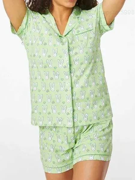 Womens Cute Roller Rabbit Pajamas Y2k Monkey Prefabricated Printing 2-piece Pajama Set Short Sleeve Shirt Pj Shorts Casual Wear U7wbxh