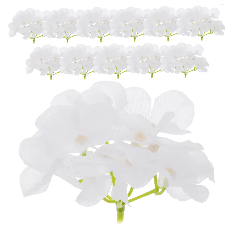 Flores decorativas 12 PCs Hidrangea artificial Decorações de cabeça Branca DIY Casamento de pano de seda DIY