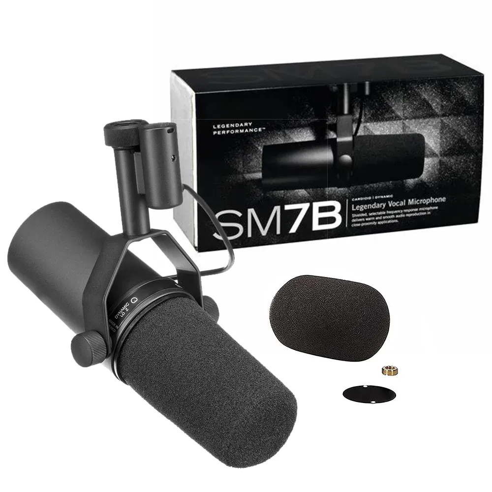 Microphones High Quality Cardioid Dynamic Microphone Sm7b 7B Studio Selectable Frequency Response Microphone for Shure Live Stage Recording Po