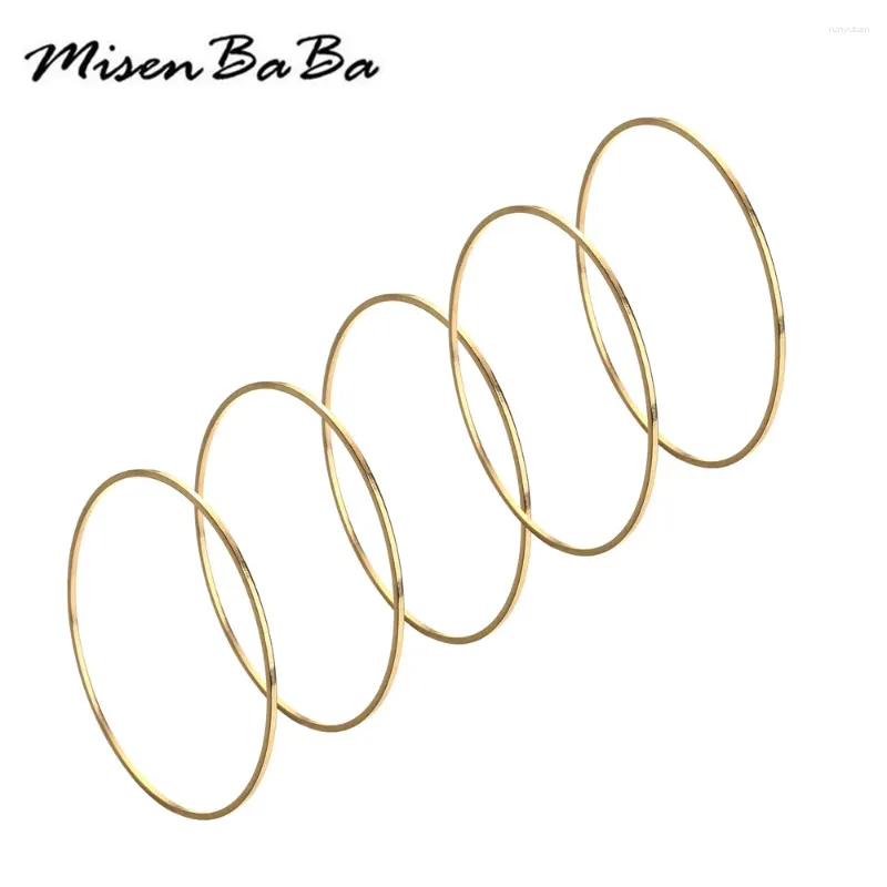 Bracciale MisenBaBa 5 pezzi/set stile rotondo in acciaio inossidabile per donna set di braccialetti minimalisti regalo di gioielli