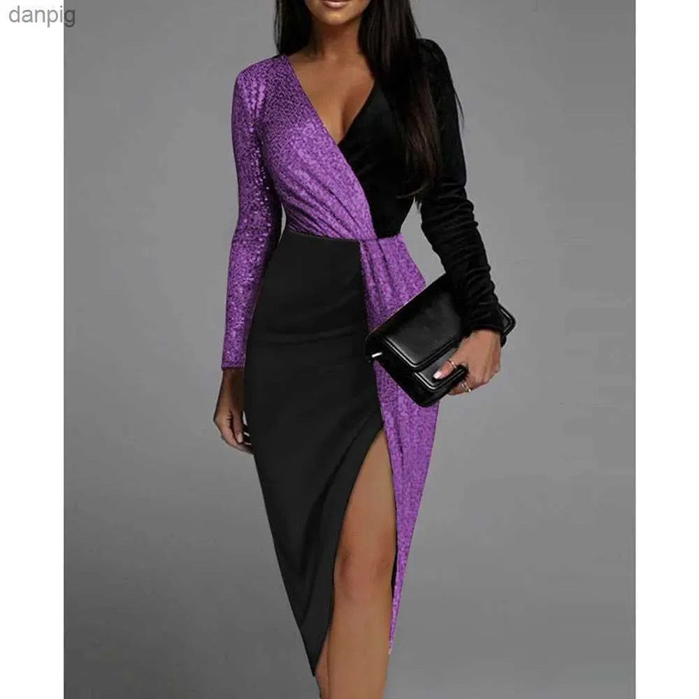 Robes sexy urbaines plus taille formelle formelle robe longue pour femmes vêtements 2023 jupe d'automne pour la soirée féminine robe élégante surdimensionnée y240402