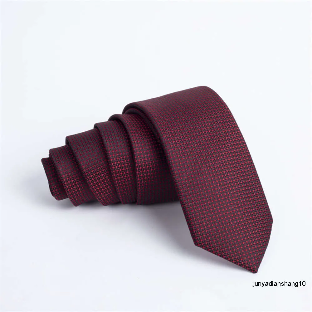 Designer Tie Herr Pil Black Red Knot Ing Groom och Best Man Adult Silk 5O44
