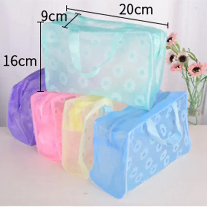 Sacs de rangement Transparent étanche, sac de maquillage Portable, toilette voyage cosmétique lavage brosse à dents pochette organisateur 1 pièce