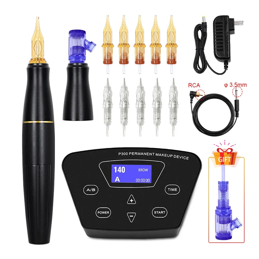 Machine Rotary Tattoo Hine Pen Set Tattoo Kit de maquillage permanent Hine Hine Tattoo Tattoo Gun Hine avec aiguilles