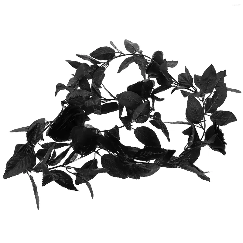 Dekorativa blommor Flower Garland Rose Garlands Decoration Black Fake Vine Vines Artificial