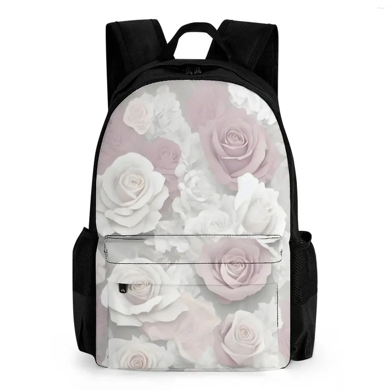 Backpack Floral z drukiem różowym torebka podróżna kobiety chłopcy i dziewczęta torby studenckie duże pojemność