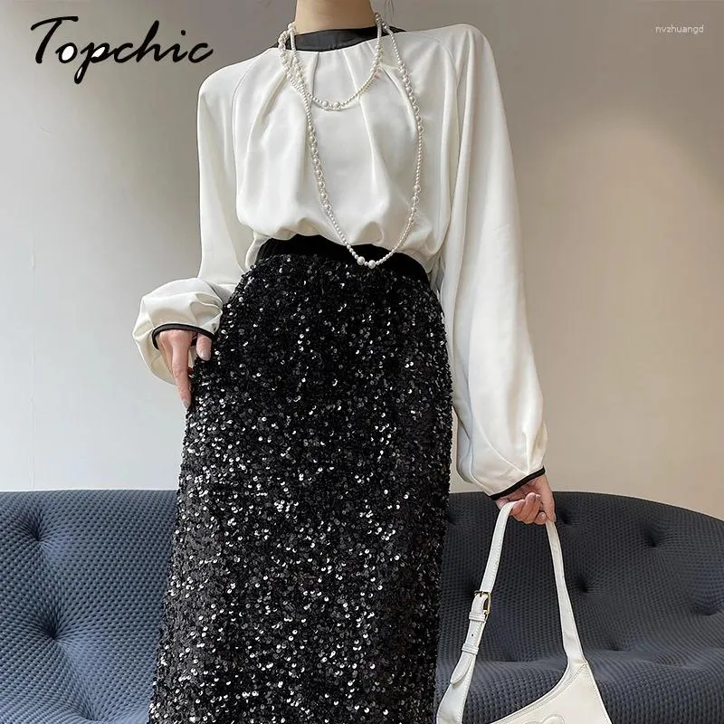 Женские блузки, корейская модная белая рубашка, женская весна 2024, элегантный свободный топ с круглым вырезом и длинными рукавами в стиле пэчворк, Mujer