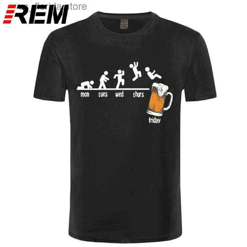 Herren-T-Shirts, Freitag, Br, trinken, O-Ausschnitt, Herren-T-Shirt, Zeitplan, lustig, Montag, Dienstag, Mittwoch, Donnerstag, Digitaldruck, Baumwolle, T-Shirts G1222, Y240402