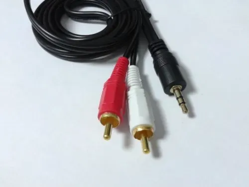 Connecteurs 2pcs Goldplad AUX Audio 3,5 mm mâle stéréo à 2 câble mâle RCA 1,5 m