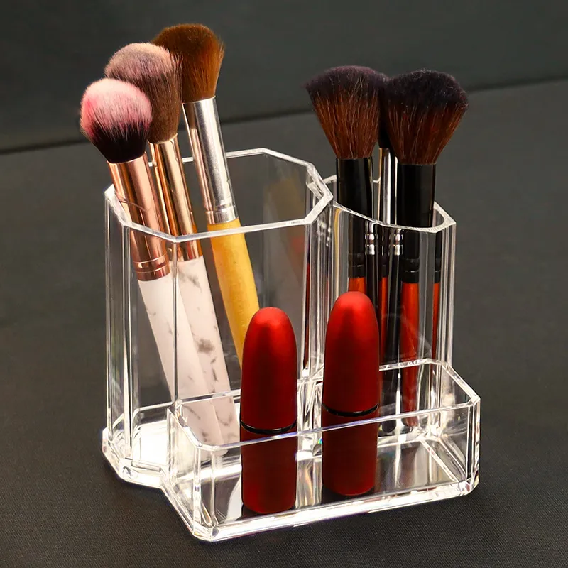 Nowy przezroczysty wielofunkcyjny makijaż pędzel do przechowywania pudełka stacjonarna szminka szminka pudełko do przechowywania brwi Pen Pióro