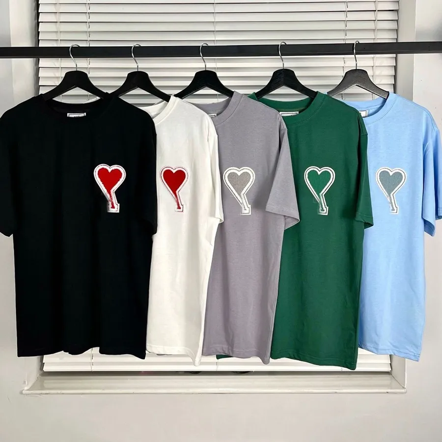 デザイナーTシャツパリポロメンズラブレターTシャツファッション刺繍カップル半袖ハイストリートルーズラウンドネックティー