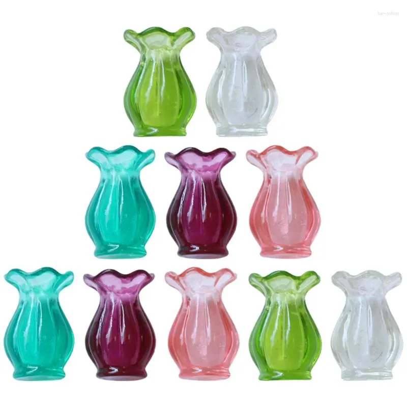 Vases 10 pcs Mini Vase Maison Décorations Minuscules Bouteilles Miniatures Accueil Planteur Accessoires Plastique