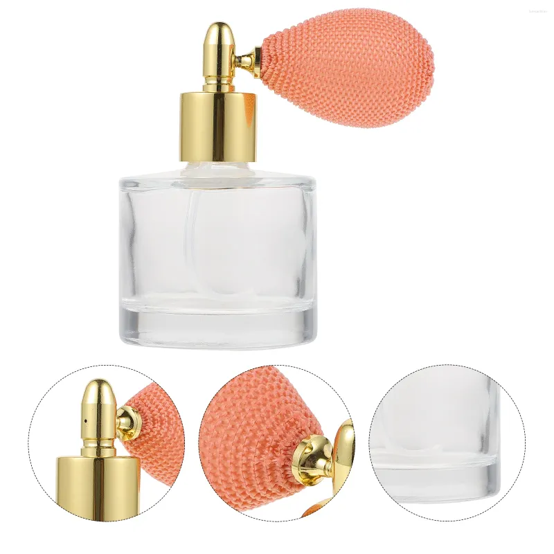 Bouteilles de rangement 50 ml Bouteille de parfum Airbag Pulvent de pulvérisateur vide Mini ATOMERIE ATOMERIE REMAPLABLE VERRE DE TYPE DE POMPE