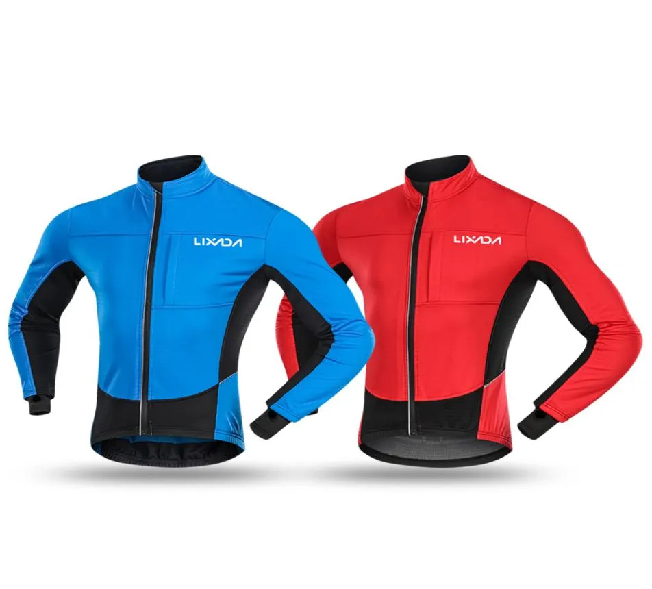 Lixada Uomo039s Giacca da ciclismo antivento Inverno termico in pile polare MTB Bicicletta da equitazione Abbigliamento da corsa Giacca sportiva Cappotto1141500