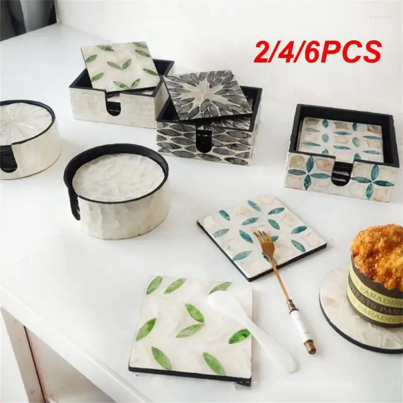 Table Mats 2/4/6PCS Handmade Creative Coasters Convenient Safe Healthy Pollution-free Smooth Edge With Grooves Saving Space Household