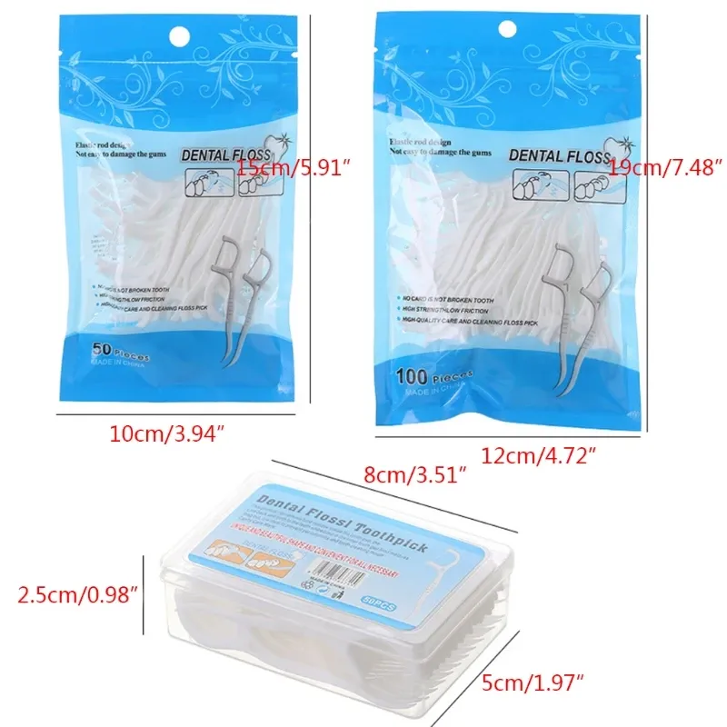 50/100pcs Dental Floss Flosser, diş temizliği diş temizliği kürdanı seçer