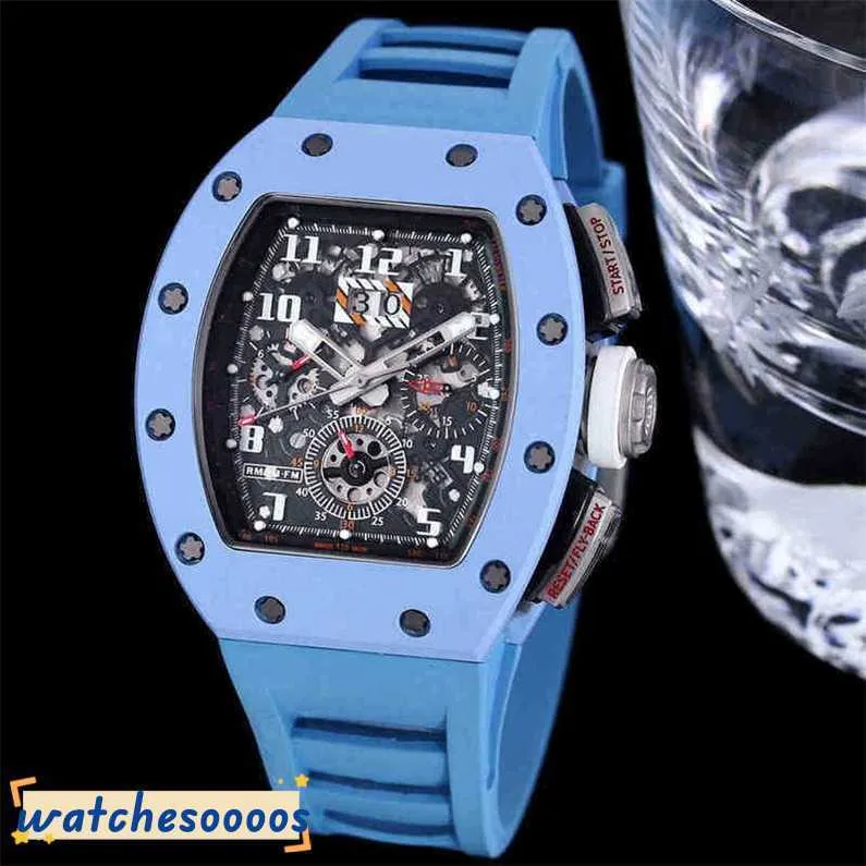 Luxe horloges Mechanisch horloge Zwitserse bewegingsgrootte Zy Mechanics Mens Watchs 40x50x16mm RM1103 RM011 met volledig 7750 timingmachine NTPT Carbon Fib