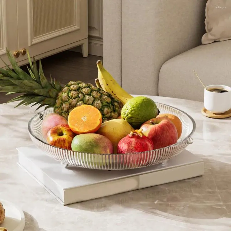 Plates Durable Electroplated Fruit Bowl Smooth Burr-free Elegant Light Luxury Transparent Plate With Opening For Room