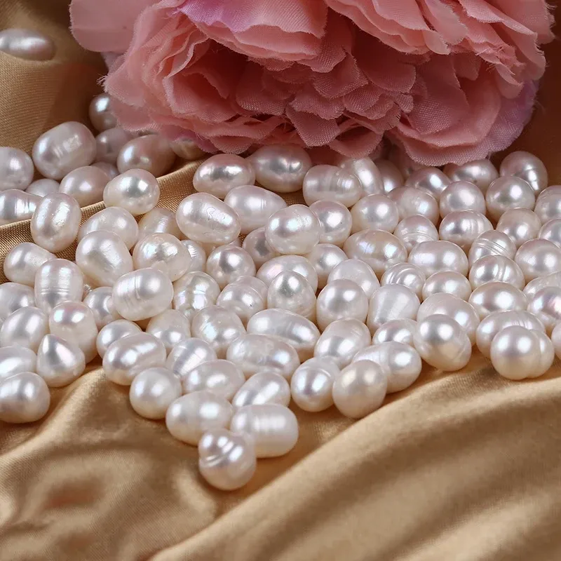 Beads 89mm White Natural Loose Real Freshwater Rice Pearl Beads