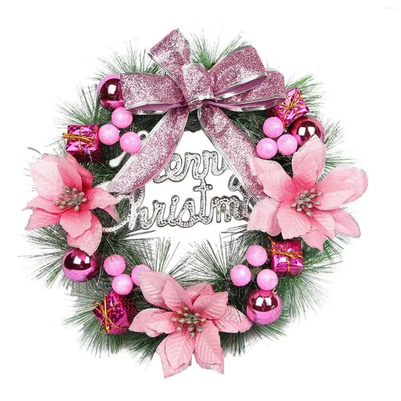 Decorative Flowers Christmas Front Door Garland Outdoor Decoration Holiday Welcome Wreath Artificial For Home
