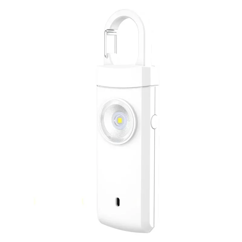 NUOVA Torcia LED autodifesa Portachiavi ricaricabile USB con allarme di sicurezza Forniture protettive Strumento di emergenza all'aperto donna