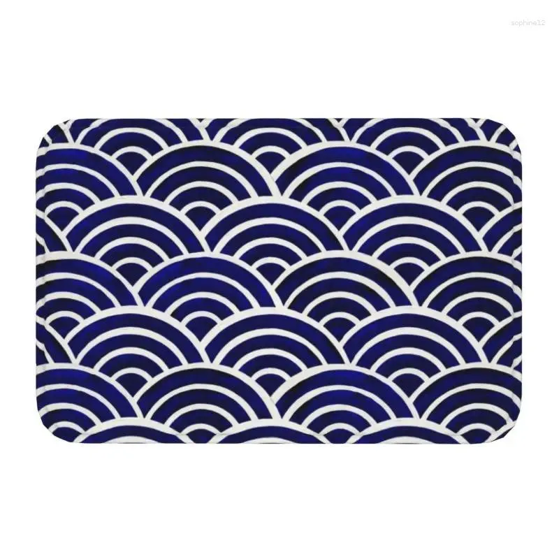 Carpets Personalized Japanese Seigaiha Wave Doormat Mat Anti-Slip Surfing Surf Bath Kitchen Toilet Rug Carpet 40 60cm