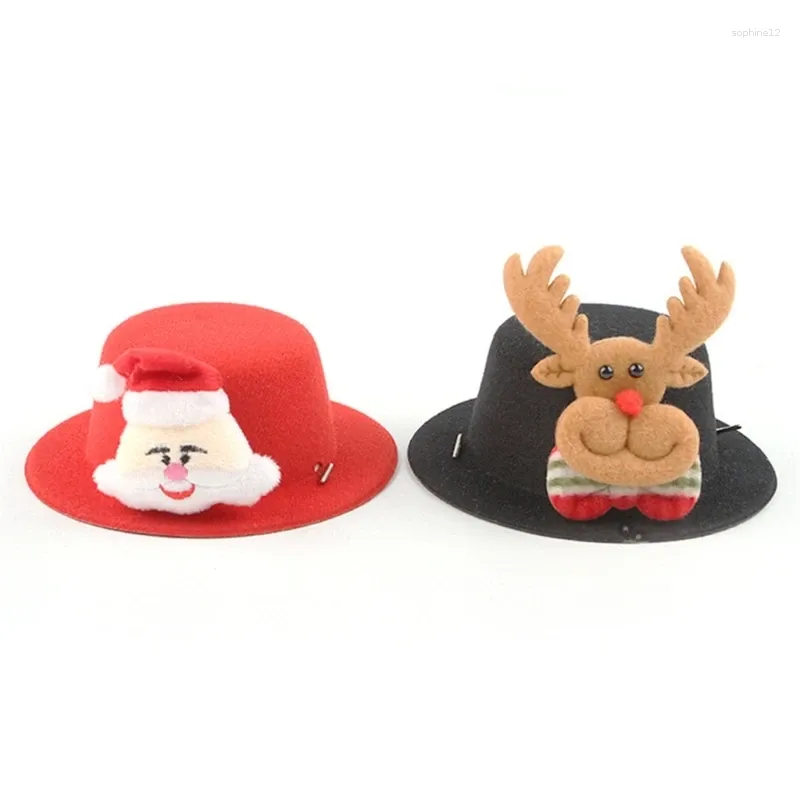 Hundkläder 587C Cat Top Hat Costume Justerbart rena tema Roliga julhuvudbonader