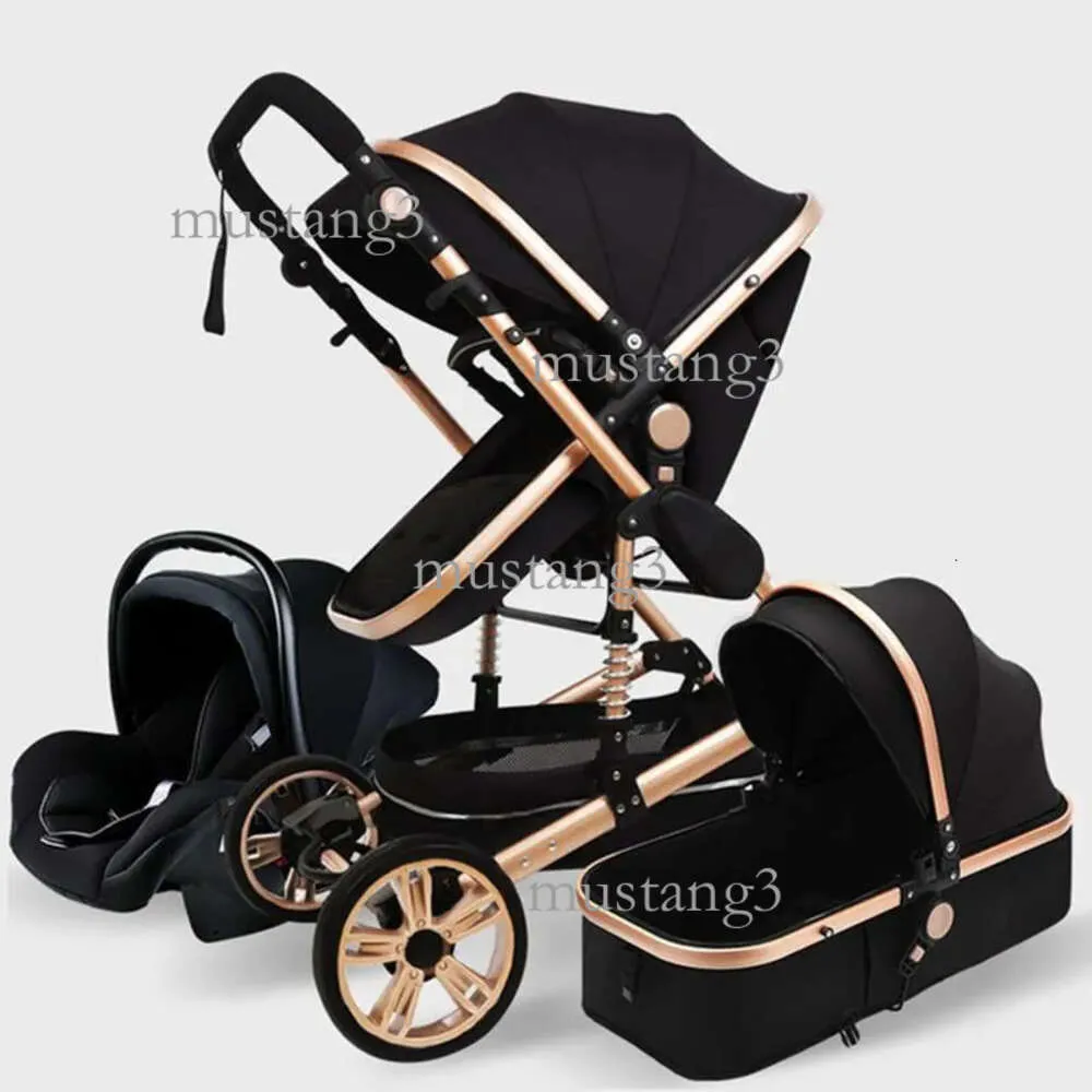 Baby Stroller 3 in 1 Genuine Portable Carriage Fold Pram Aluminum Frame Stroller