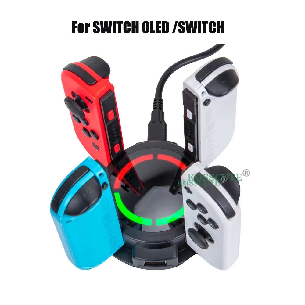 Chargers 4 en 1 poignée de poignée de poignée Station de quai de charge pour Nintendo Switch Oled Joypad GamePad Controller Charger du chargeur pour NS Switch Joycon