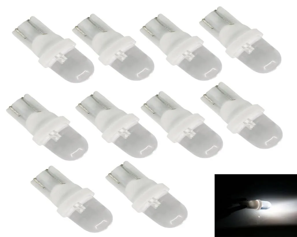 100pcslot T10 W5W 168 194 501 1 SMD White LED Dashboard Number License Plate Lamp Bulb DC12V Side Car Auto Wedge Light9921853