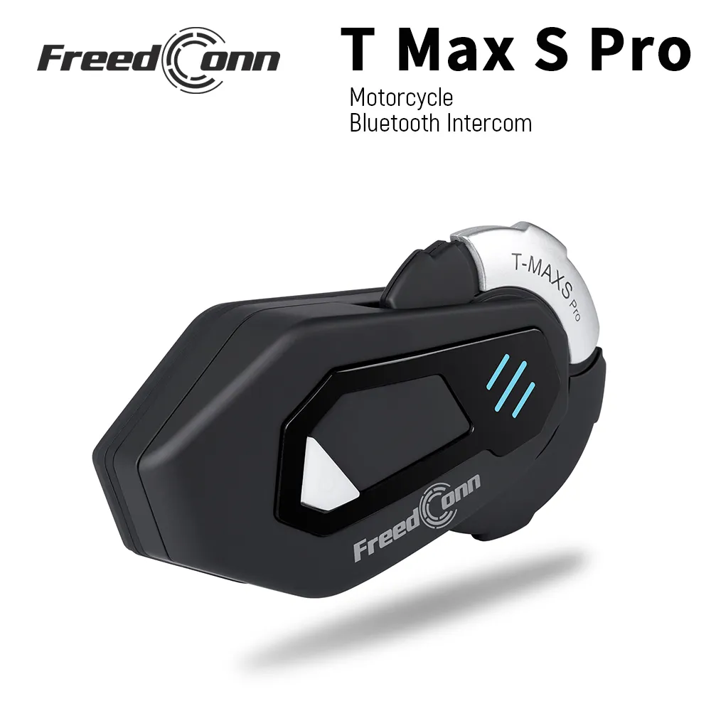 FreedConn T Max S Pro Motorcykel Intercom Bluetooth Helmet Headset 6 Riders BT5.0 1500m FM Motor Waterproof Earphone Music Share