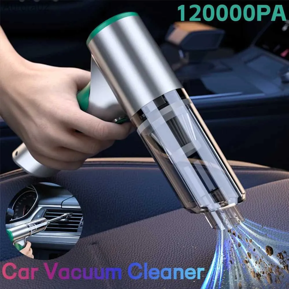 Vacuümreinigers 120000pa CAR Vacuümreiniger High Power Car Wireless Cleaner Lucht Duster 120W Kleine handmatige vacuümreiniger Handreinigingsmachine YQ240402