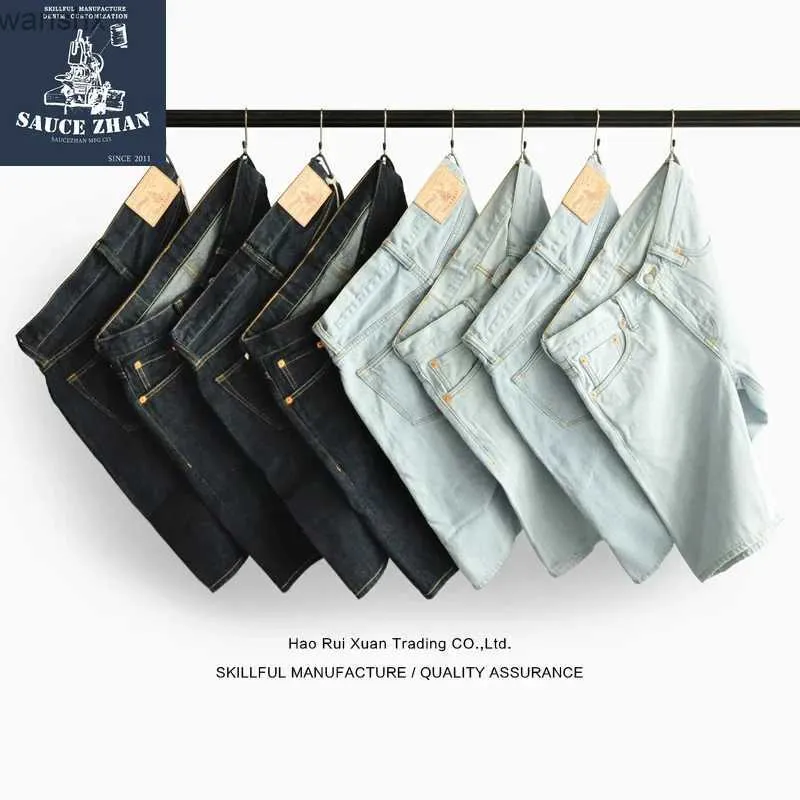 Herren-Shorts, SauceZhan-Shorts, originelle Herren-Jeans, Selvedge-Denim-Jeans, Sommer, lässige Herren-Shorts, L2404