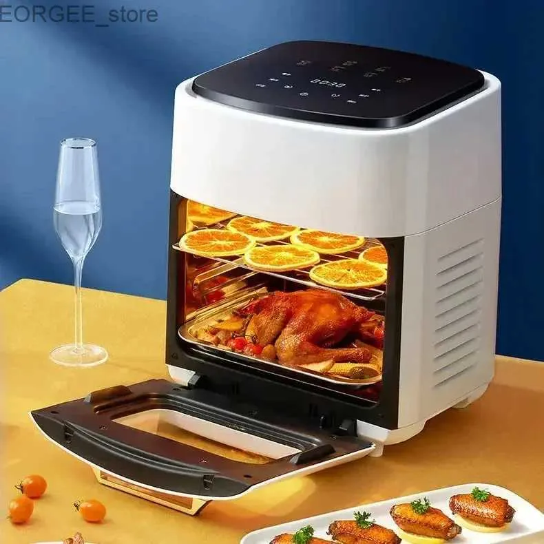 Air Fryers Air Fryer Electric Four intégré Nouveau 15L grande capacité Ménage multifonctionnel Intelligent Visual Fryer 220V Y240402