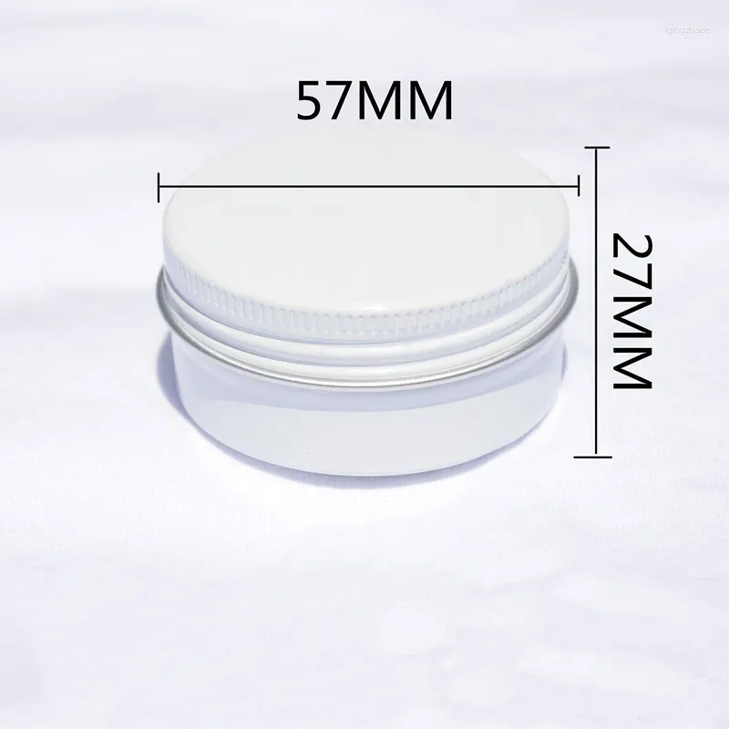 Storage Bottles 50g/30g White Aluminum Cream Tins Wholesale Facial Mask Tin Containers Grass Pot Handmade Soap Threaded Box