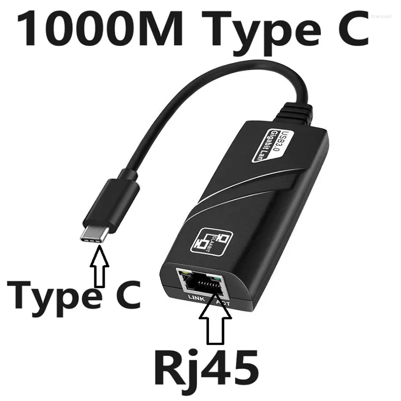 Carte réseau de 100/1000 Mbps USB câblé vers RJ45 Type C Adaptateur Ethernet à haute vitesse RJ45 Externe pour ordinateur portable PC