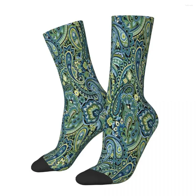 Men's Socks Forest Green Paisley Babylon Water Drop Male Mens Women Winter Stockings Polyester